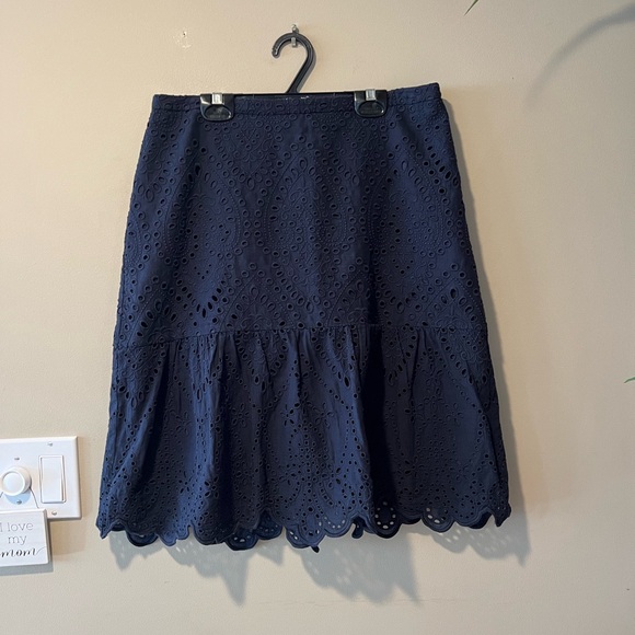 Talbots Navy Eyelet Skirt - Picture 9 of 16